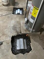 We filled each footing with engineered fill and placed galvanized steel SmartJack posts beneath the weakened beams for maximum strength and stability.