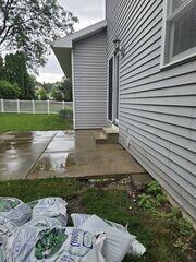 After the slab has been lifted and leveled