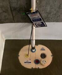 In the basement, the SuperSump Plus sends all of the collected water out of the basement through the discharge line.