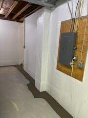 We installed our WaterGuard System and CleanSpace Vapor Barrier to effectively capture and redirect water seepage while preventing moisture and vapor from entering the basement, creating a dry, healthy, and protected living space.
