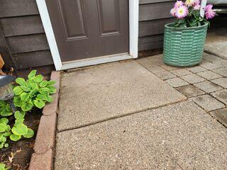 Before: Greg found several areas that were suffering from settlement and recommended lifting them back to their original position.