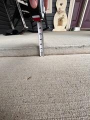 A closeup of how far the slabs have sunk