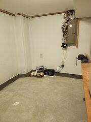 After the crew installed the products, they restored the flooring