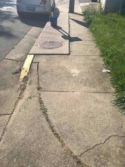 Spot 2 - Before Photo: You can tell this is the same spot as the "Spot 2 - After Photos" due to the utility pole situated in the middle of the sidewalk.