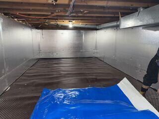 We installed Drainage Matting to efficiently channel water away from the crawl space walls and floor, preventing moisture buildup and protecting the foundation from water damage.