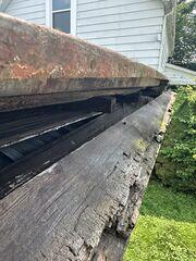 This close up of the rake board was very alarming before we replaced it.
