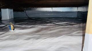 Our crew installed CleanSpace to seal the crawl space from moisture, humidity, and outside air, ultimately creating a clean, dry environment that protects against mold, rot, and structural damage.