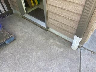 The slabs around the garage began sinking