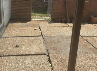 The slab we had poured for the customer, filling in that awkward empty square.