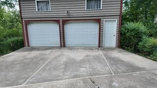 This photo shows the driveway after we leveled and repaired it.