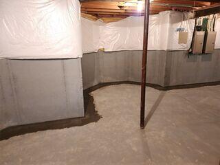 We wrapped the entire basement in our WaterGuard drains, which are sealed with a concrete float and foam stripping in the wall flanges. There are also two service ports sitting on the floor, which will allow our service teams to run their annual tests without disturbance.