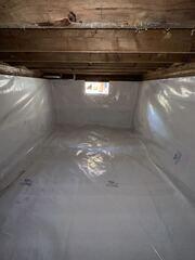 The crawl space is now fully encapsulated with our CleanSpace vapor barrier and protected from the outdoor conditions.