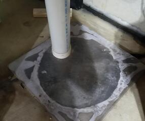 This is a photo of the existing radon mitigation system.