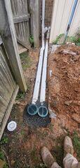 Yard Drainage installed to pull water away from the foundation of the home.