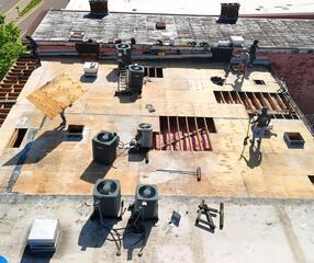 Here is an action shot of us repairing some of the decking.