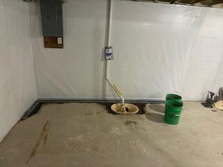 During: Our had attached CleanSpace to the walls and is in the process of installing WaterGuard and SuperSump+