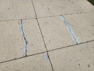 This photo, also taken upon the initial inspection shows the depth of some of the cracks. The bix box store sealant couldn't stretch to keep up with the freeze-thaw cycles, and was melted away by UV rays. The harsh weather cycles of Northern Ohio put this sealant through the ringer.