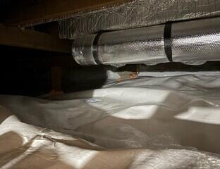 The crawl space of this home is now fully encapsulated and protected from the outdoor conditions.