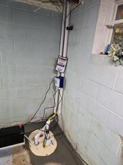 To ensure reliable water removal and protection during heavy rain or power outages, we installed our TripleSafe Sump Pump, featuring three pumps for maximum performance and peace of mind.