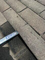 Our Inspector made sure to use all the right tools and to document the process with photos so that the insurance company could come to the right conclusion of whether or not the front section of this roof needed a full replacement.