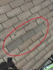 The new shingles provided by the insurance company stuck out like a sore thumb. Also, the existing shingles that were lifted up carefully to install the new shingles had creased. This repair job was not feasible, and the insurance company agreed. They then covered the replacement cost for the entire front side of the roof.