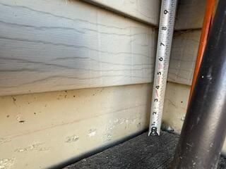 A close look to see how far the slabs have sunken