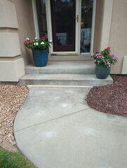 A close up of the step