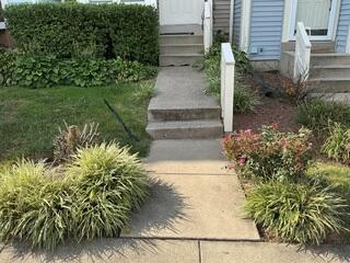 Leaning and Cracked Concrete Sidewalk