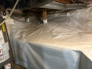 The crew insulated the crawl space and fully encapsulated it with our CleanSpace vapor barrier.
