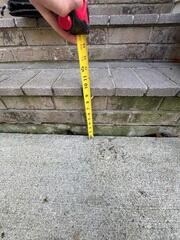 A close-up to see how far the slabs have sunken
