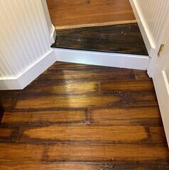 After the basement flooded, the wooden floors were ruined from water damage and needed to be replaced.