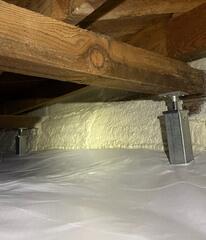 Our SmartJack system is our high capacity adjustable supplemental steel piers designed to stop settling and raise the floor back up. This lifted up the sagging floors in the home which was one of the homeowners main concerns.