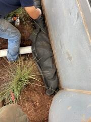 Install of the closed french drain