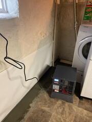 Lastly, the SaniDry Sedona Dehumidifier was installed, which maintains optimal humidity levels, ultimately preventing mold growth and improving air quality for a healthier, dry basement environment.