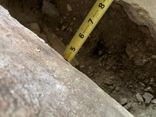 This photo was the most revealing of them all. The middle of the wall, (near the middle brace) had slid over by about 4 inches.