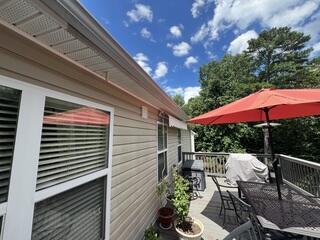 The deck often experiences disruptions due to heavy rainstorms, which helps reduce wear and tear by properly diverting water.