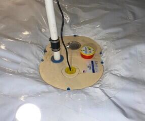 The SuperSump Plus sends all water out of the crawl space through the discharge line.