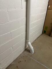 The PVC pipe is installed into the footing of the home