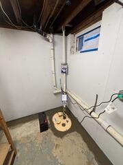 Lastly, we installed our TripleSafe Sump Pump to provide reliable, long-lasting protection against water intrusion, even during power outages. We also added our BrightWall Panels to create a clean, waterproof barrier that directs moisture into the drainage system while giving the basement a brighter, more finished look.