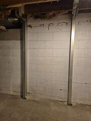 PowerBraces installed to stabilize another section of the foundation wall