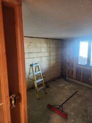 The cracked wall before it was stabilized with our wall anchor