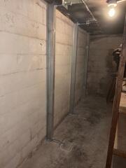 Here is what the wall looked like after the straightening. It looks completely different compared to the first photo.