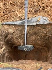 The earth anchor placed and is connected to the interior wall plate