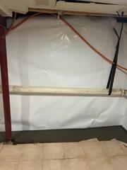 CleanSpace Wall Panels were installed to create a clean, bright, and moisture-resistant barrier. These panels help prevent water vapor from entering the basement, contributing to long-term dryness and improved air quality.