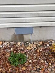 A vent cover was installed on the opening of the crawl space to keep humidity, debris and allergens out.