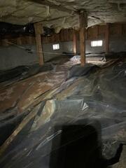 This crawl space had open vents which allowed more air and water to enter, causing a higher relative humidity.