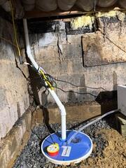 Next, our SuperSump Premier Sump Pump was added to actively and reliably remove collected water from the crawl space, providing high-capacity pumping performance to keep the area dry during heavy rain or rising groundwater.
