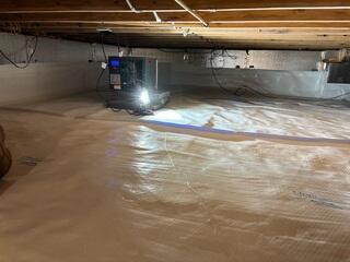 SaniDry Sedona was placed in the crawl space to keep humidity from lingering in the air.