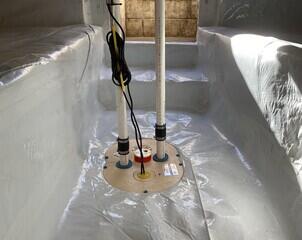 The TripleSafe sump pump sends all of the collected water out of the crawl space.