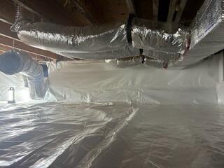 We also installed CleanSpace to fully encapsulate the crawl space and block ground moisture from entering the home, this durable system creates a clean, sealed environment.